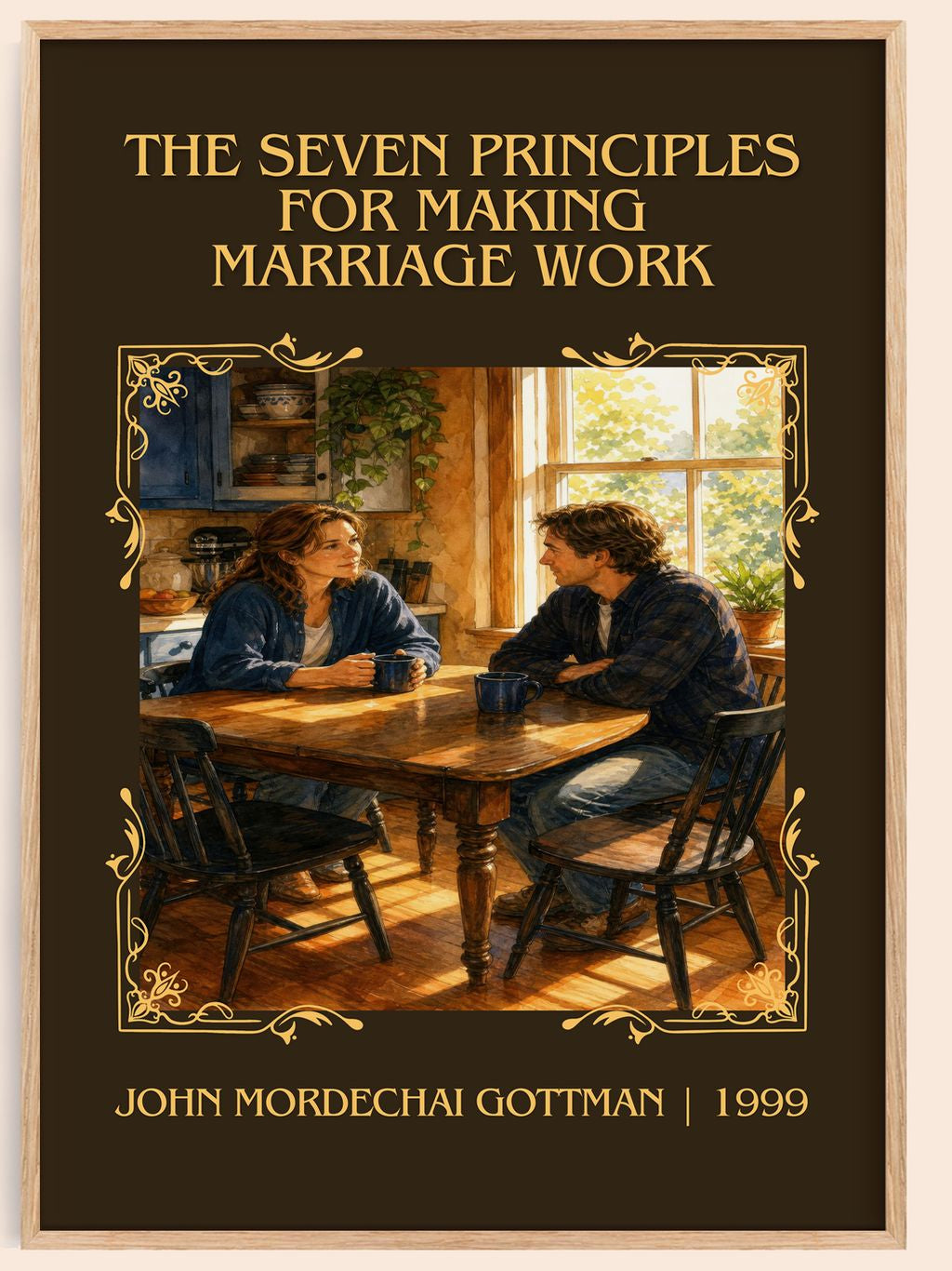 The seven principles for making marriage work Classic Book Art Print by John Mordechai Gottman – book poster