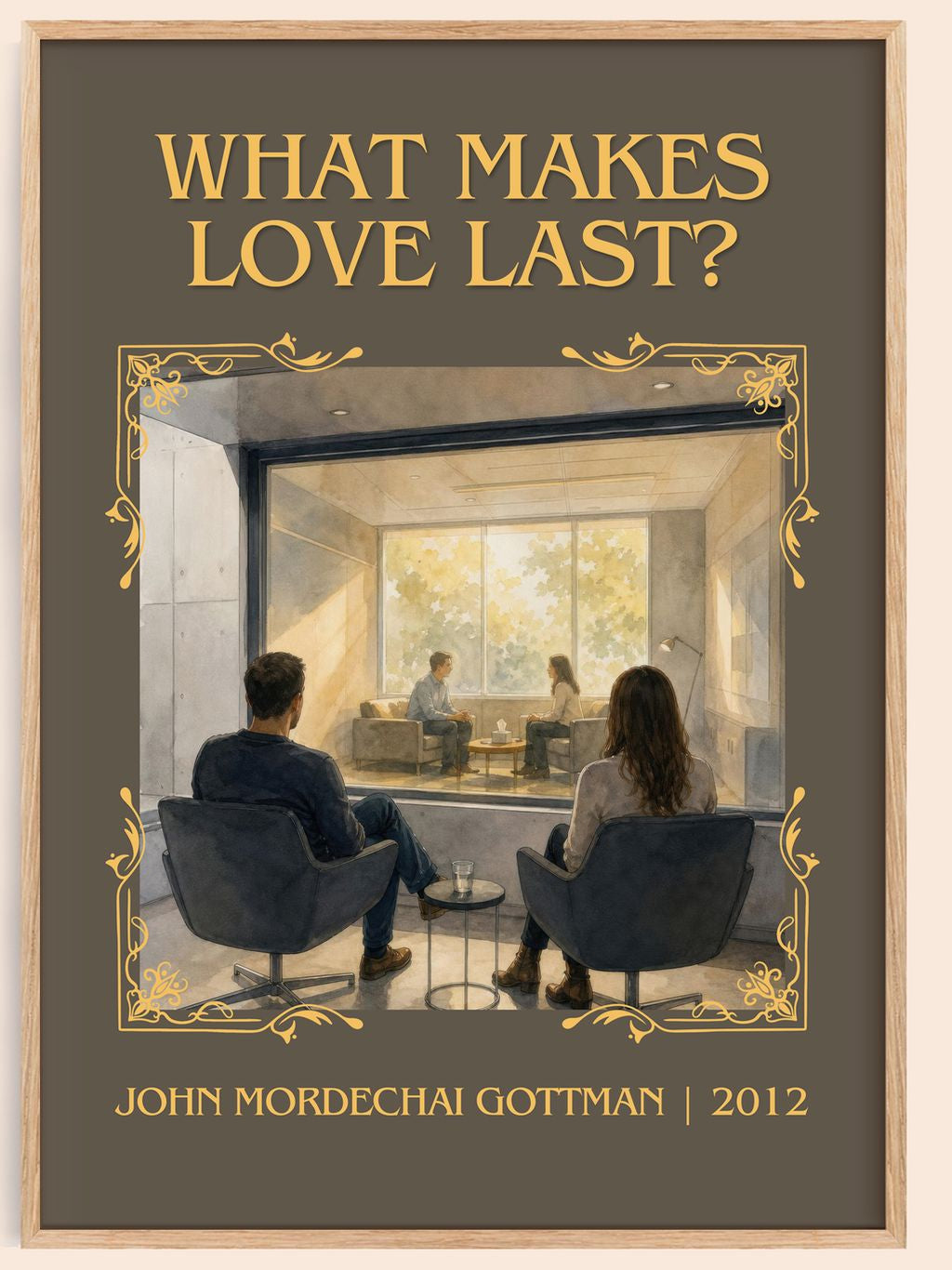What makes love last? Classic Book Art Print by John Mordechai Gottman – book poster