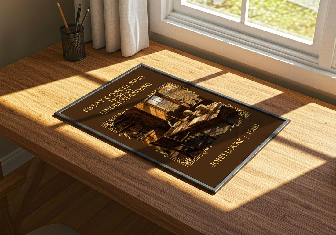 Essay concerning human understanding Classic Book Art Print – print on a sunlit desk