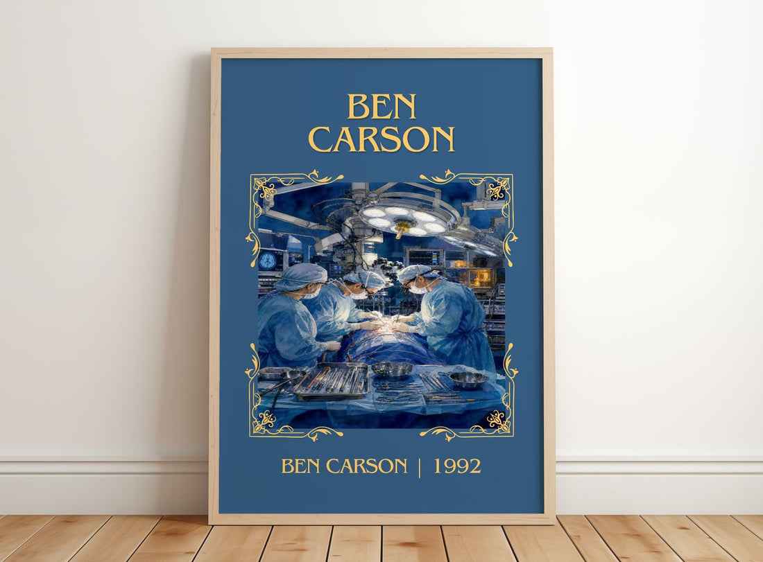 Ben Carson Classic Book Art Print by Ben Carson – framed print leaning on a wooden floor