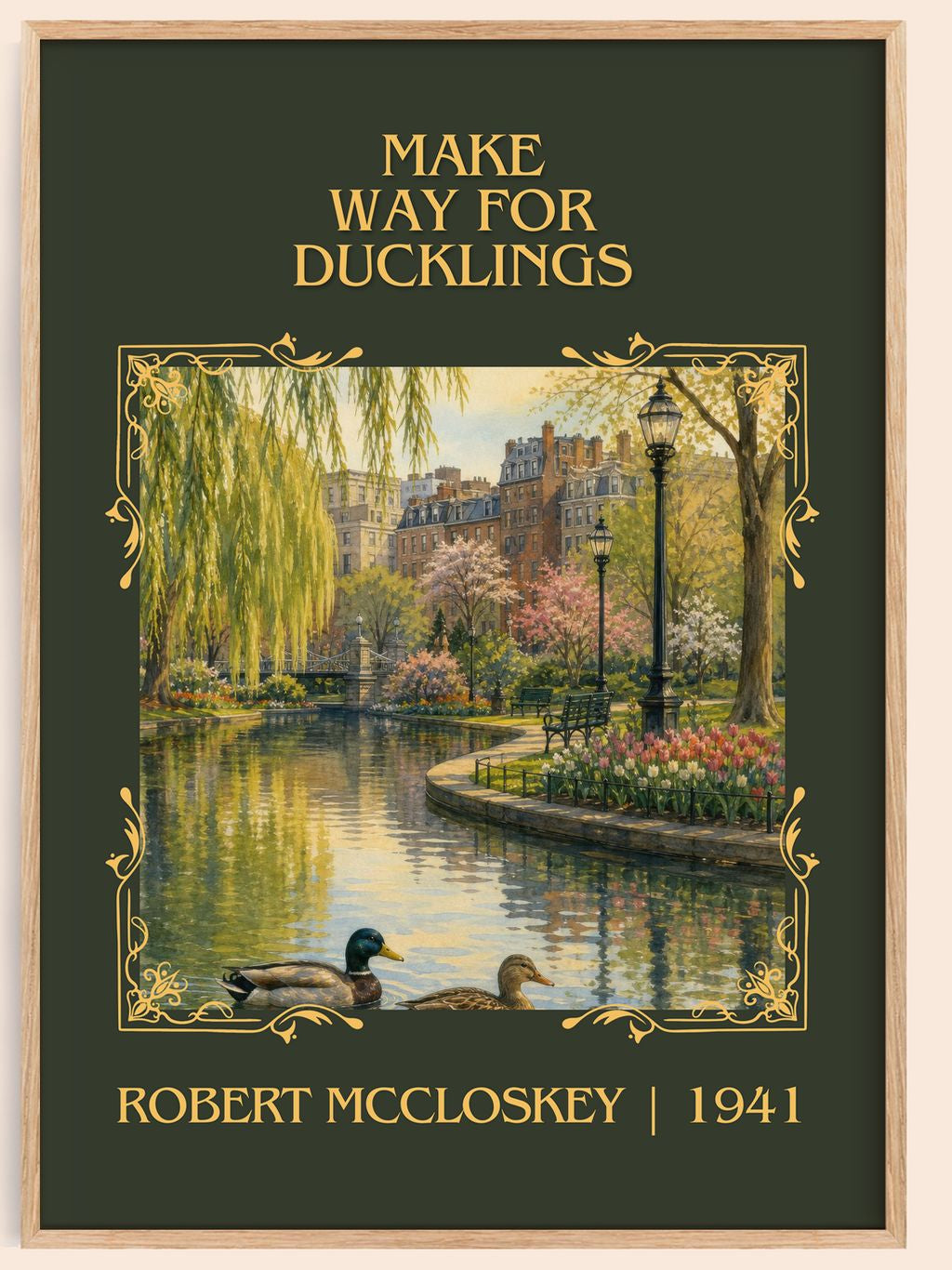Make Way for Ducklings Classic Book Art Print by Robert McCloskey – book poster