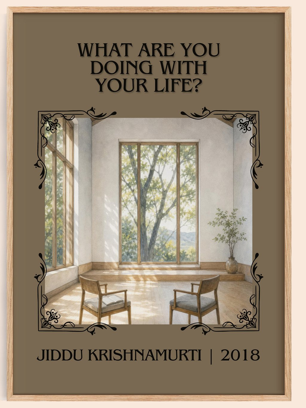 What Are You Doing with Your Life? Classic Book Art Print by Jiddu Krishnamurti – book poster