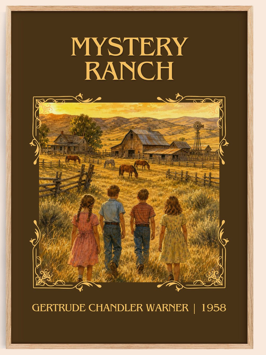 Mystery Ranch Classic Book Art Print by Gertrude Chandler Warner – book poster