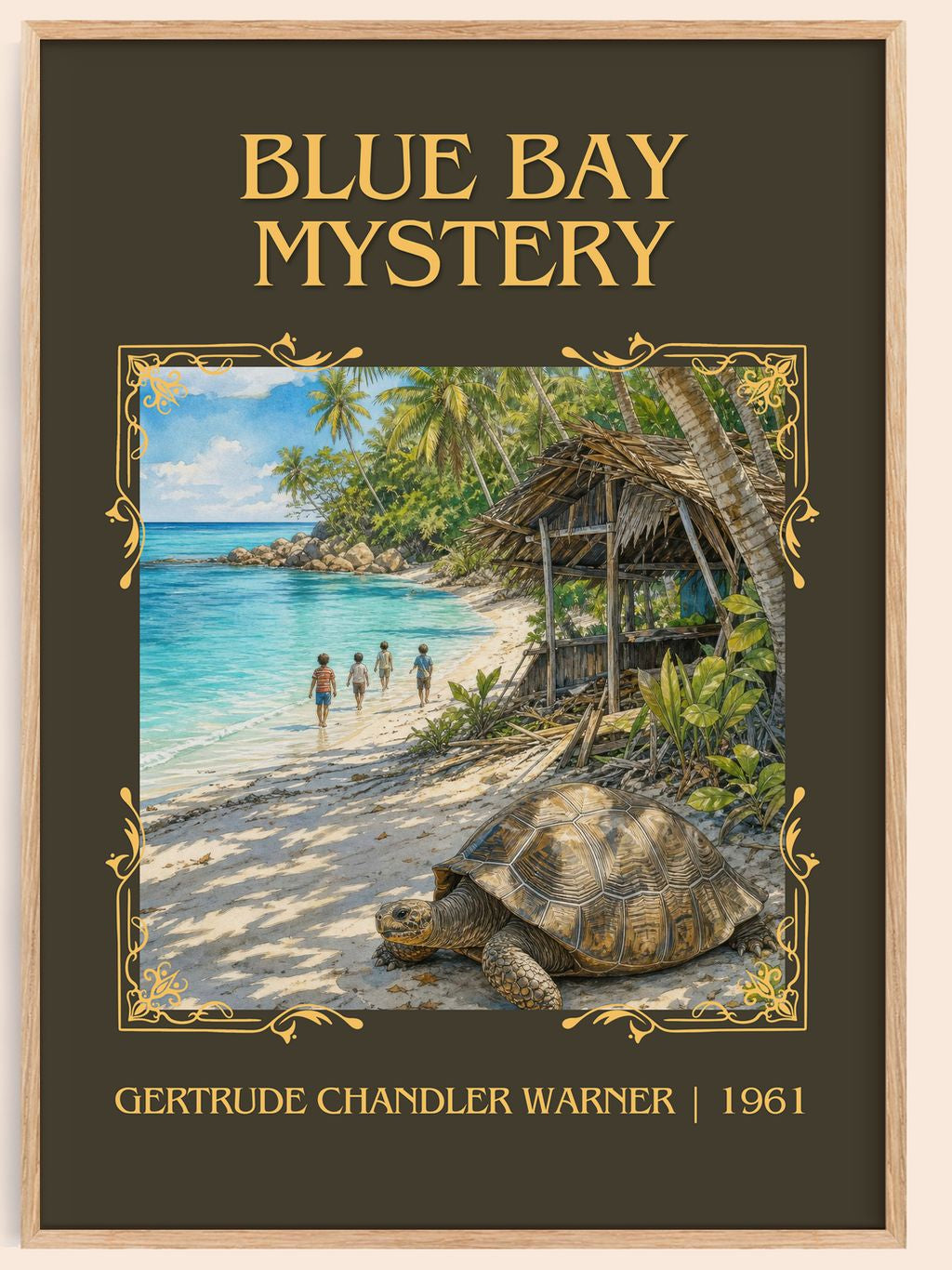 Blue Bay Mystery Classic Book Art Print by Gertrude Chandler Warner – book poster