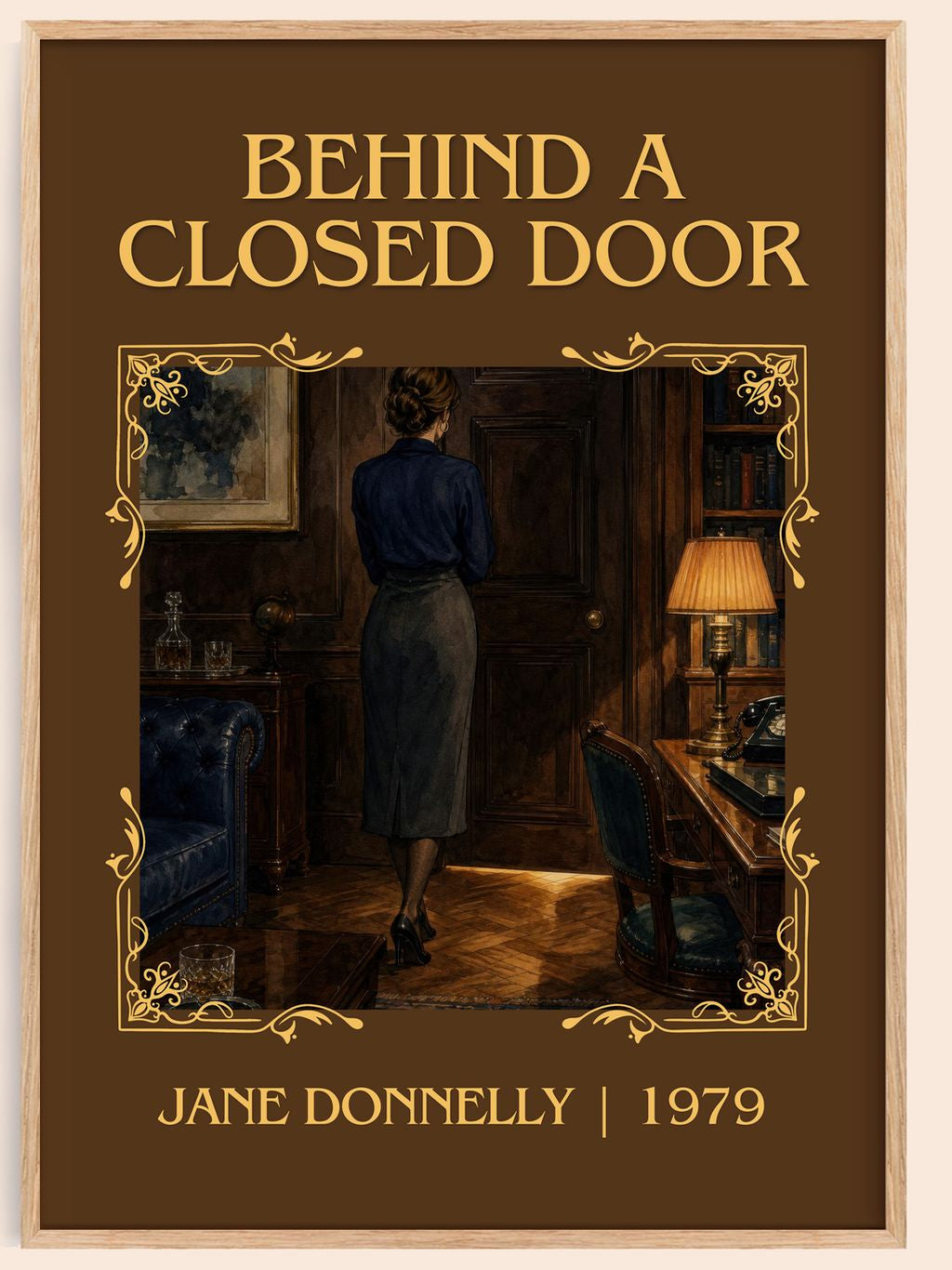 Behind A Closed Door Classic Book Art Print by Jane Donnelly – book poster