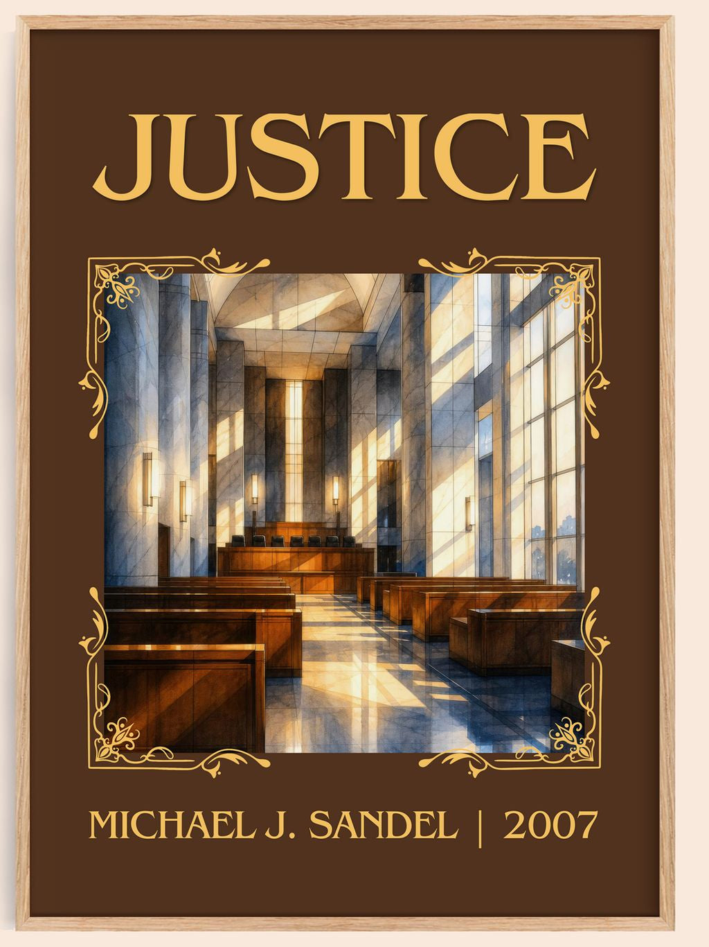 Justice Classic Book Art Print by Michael J. Sandel – book poster