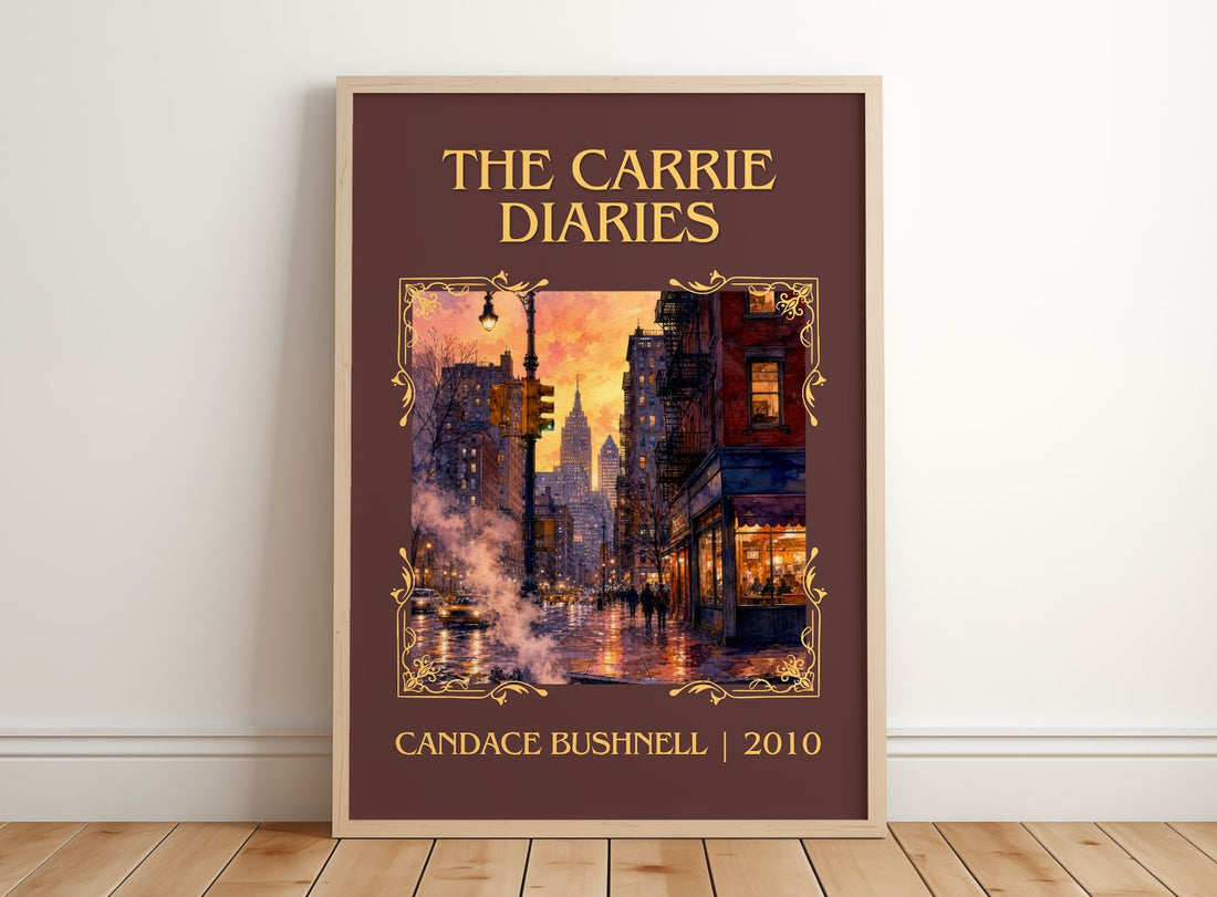 The Carrie diaries Classic Book Art Print by Candace Bushnell – framed print leaning on a wooden floor