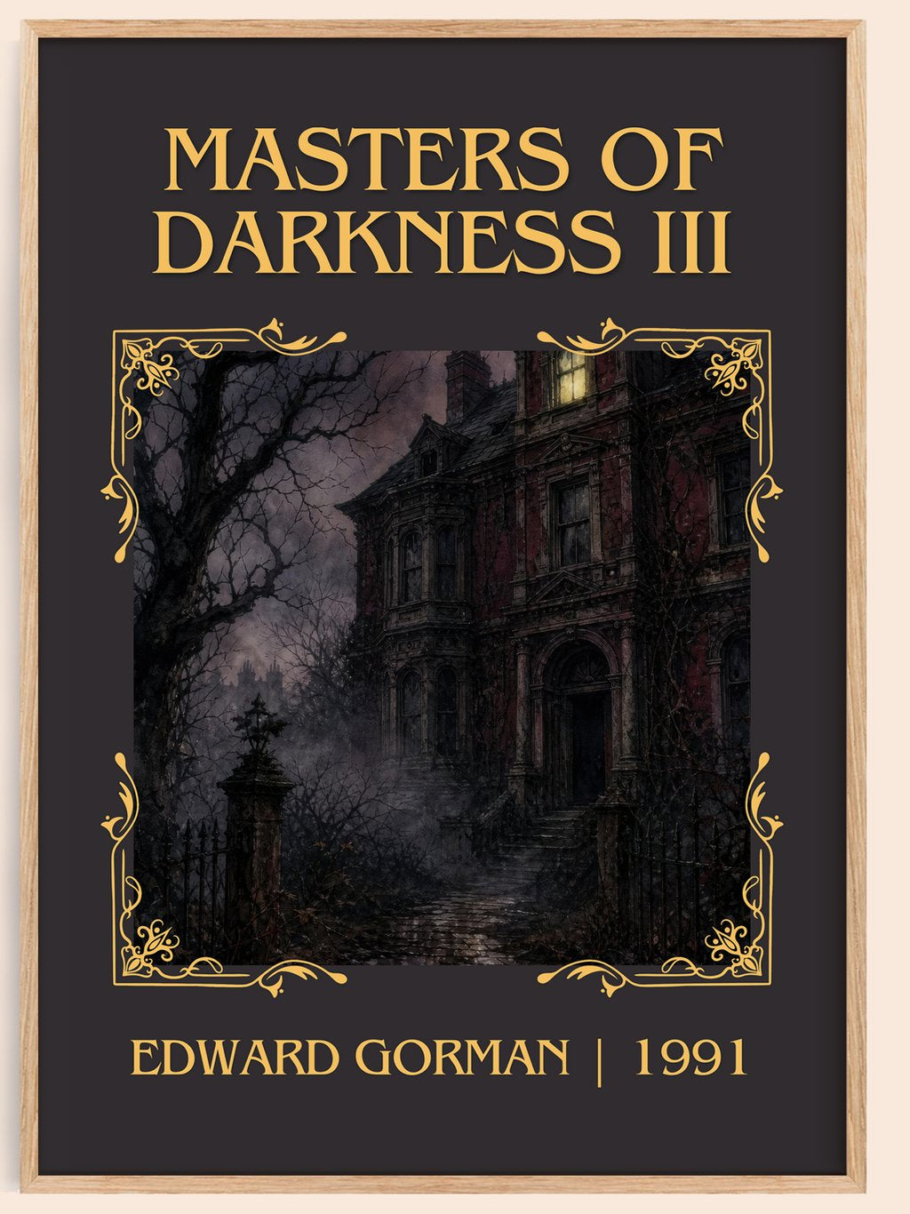 Masters of Darkness III Classic Book Art Print by Edward Gorman – book poster
