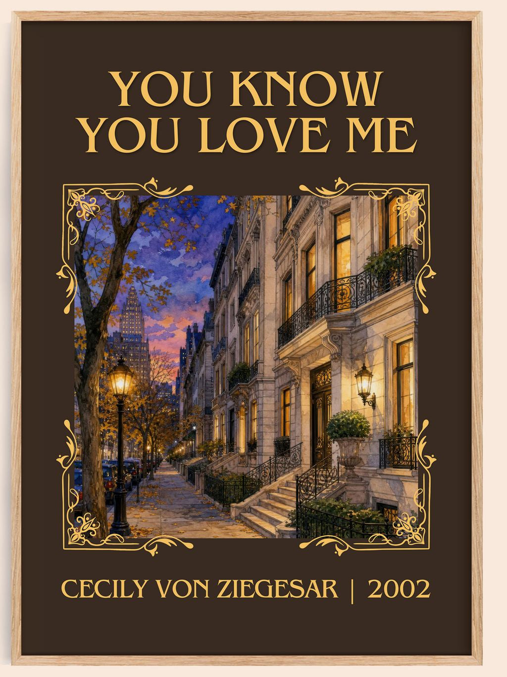 You Know You Love Me Classic Book Art Print by Cecily von Ziegesar – book poster