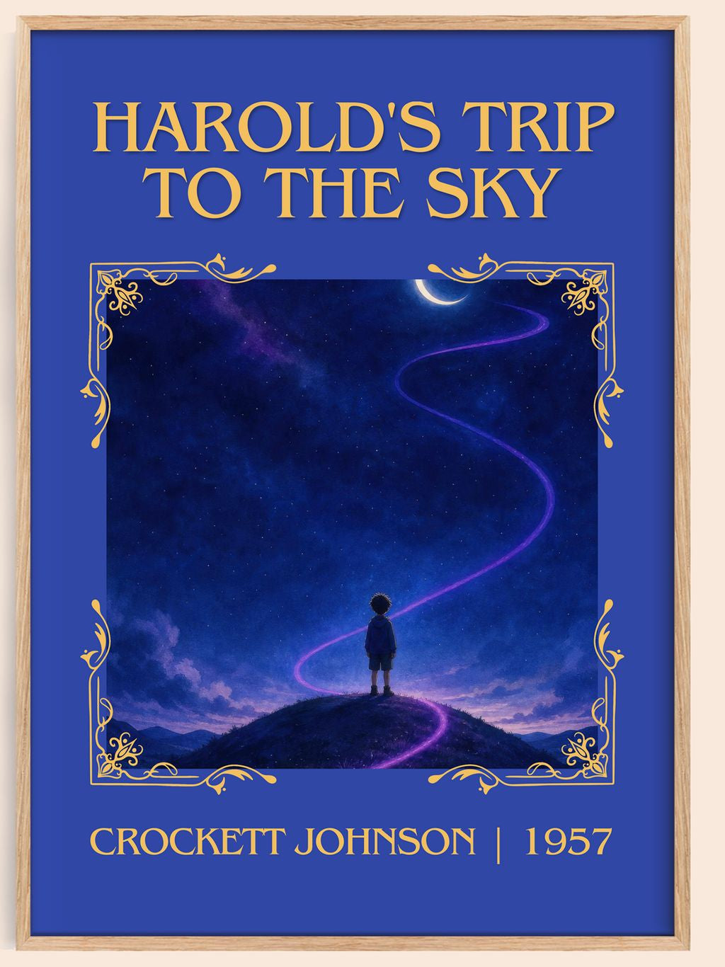 Harold's Trip to the Sky Classic Book Art Print by Crockett Johnson – book poster