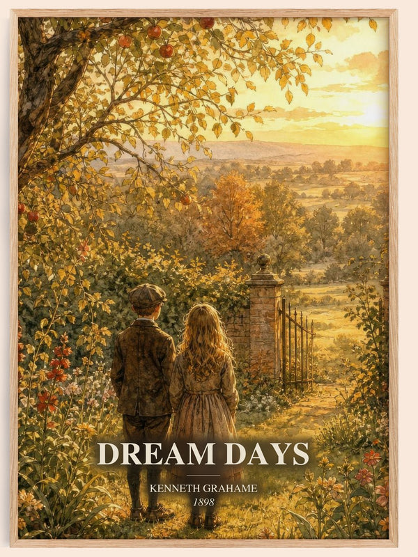 Dream Days watercolour book poster by Kenneth Grahame – framed literary art print
