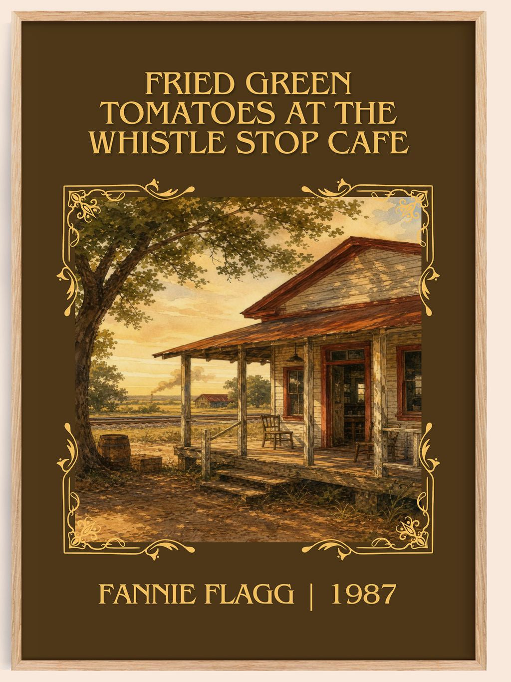 Fried Green Tomatoes at the Whistle Stop Cafe Classic Book Art Print by Fannie Flagg – book poster