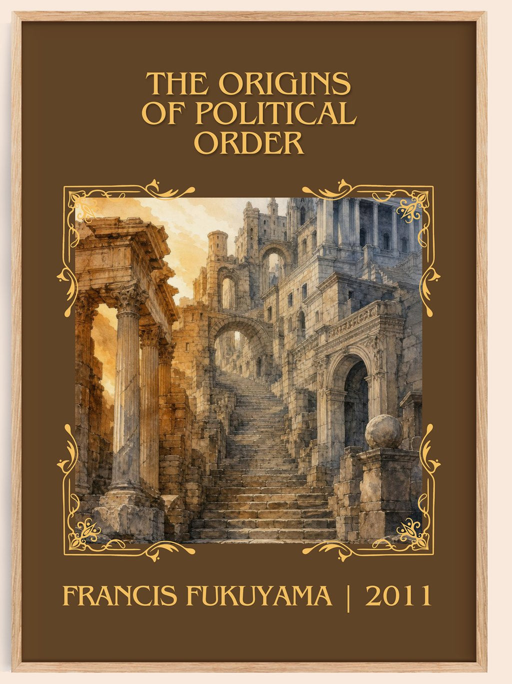 origins of political order Classic Book Art Print by Francis Fukuyama – book poster