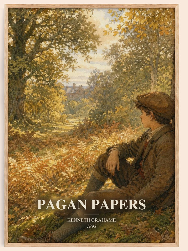 Pagan Papers watercolour book poster by Kenneth Grahame – framed literary art print