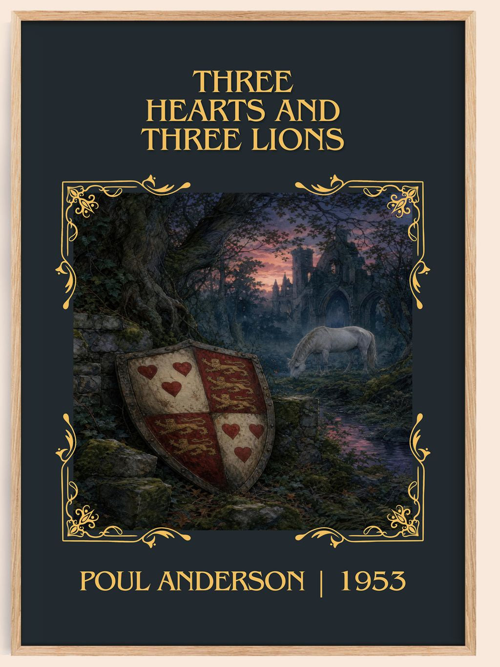 Three Hearts and Three Lions Classic Book Art Print by Poul Anderson – book poster