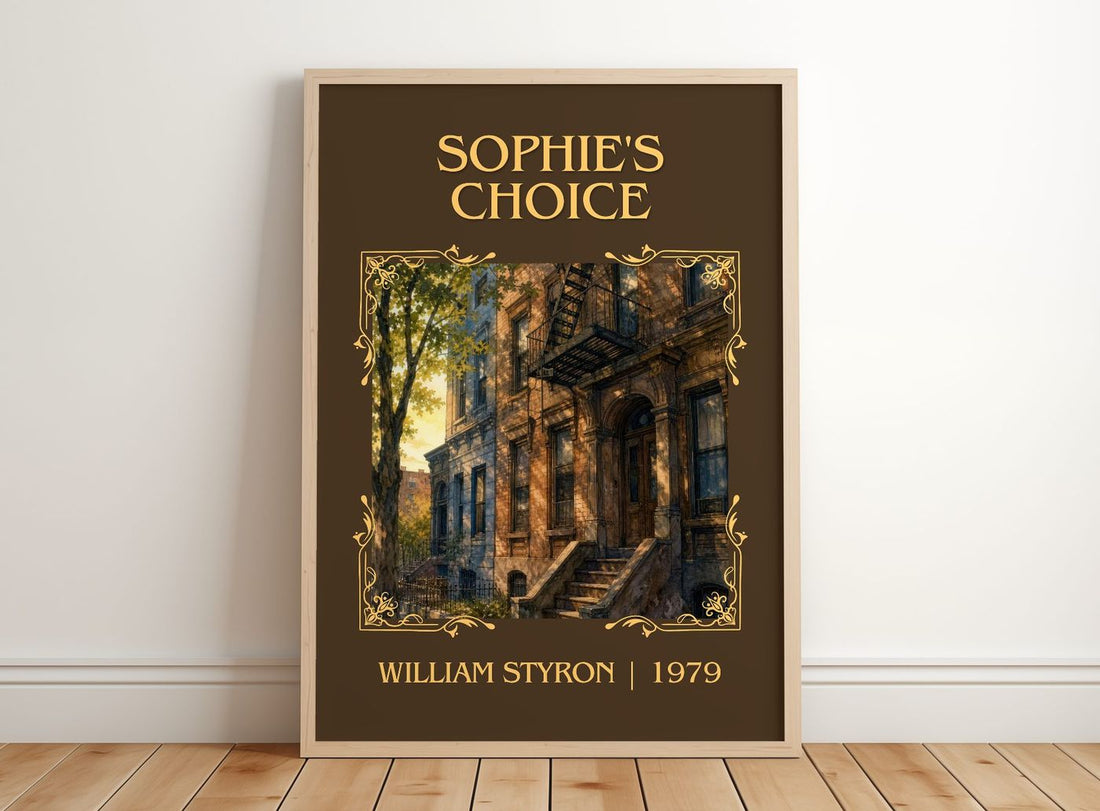 Sophie's Choice Classic Book Art Print by William Styron – framed print leaning on a wooden floor