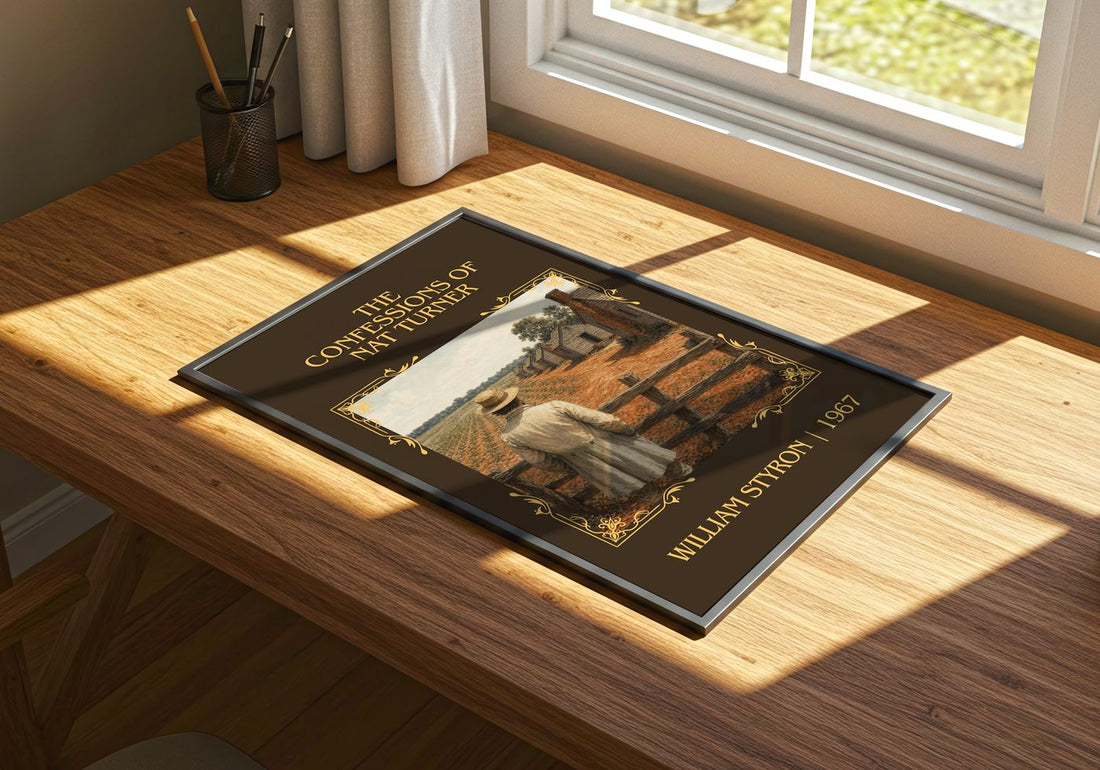 The Confessions of Nat Turner Classic Book Art Print by William Styron – print on a sunlit desk
