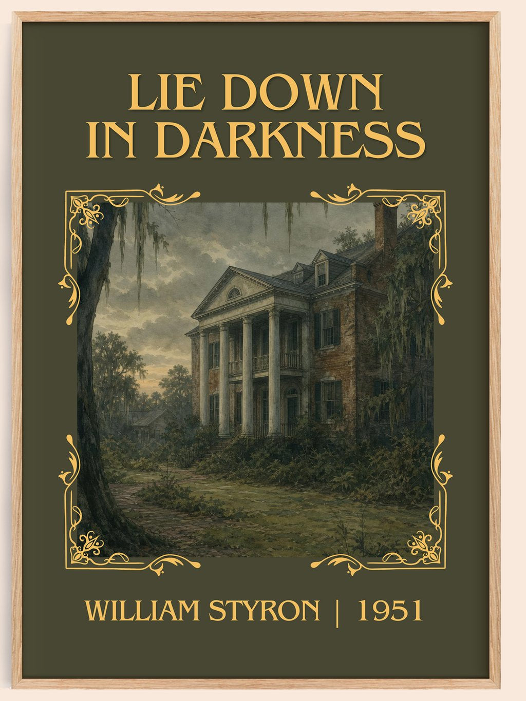 Lie down in Darkness Classic Book Art Print by William Styron – book poster
