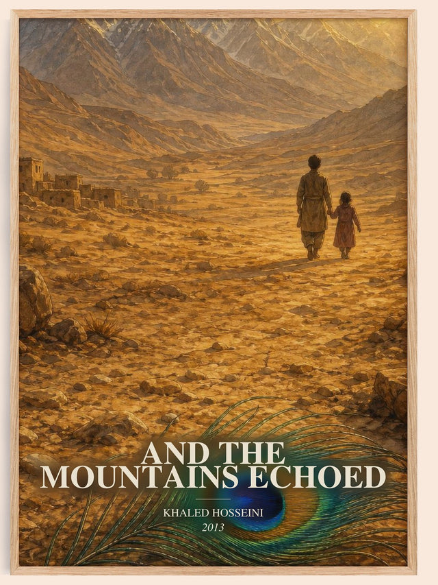 And The Mountains Echoed Book Watercolour Illustration by K. Hosseini