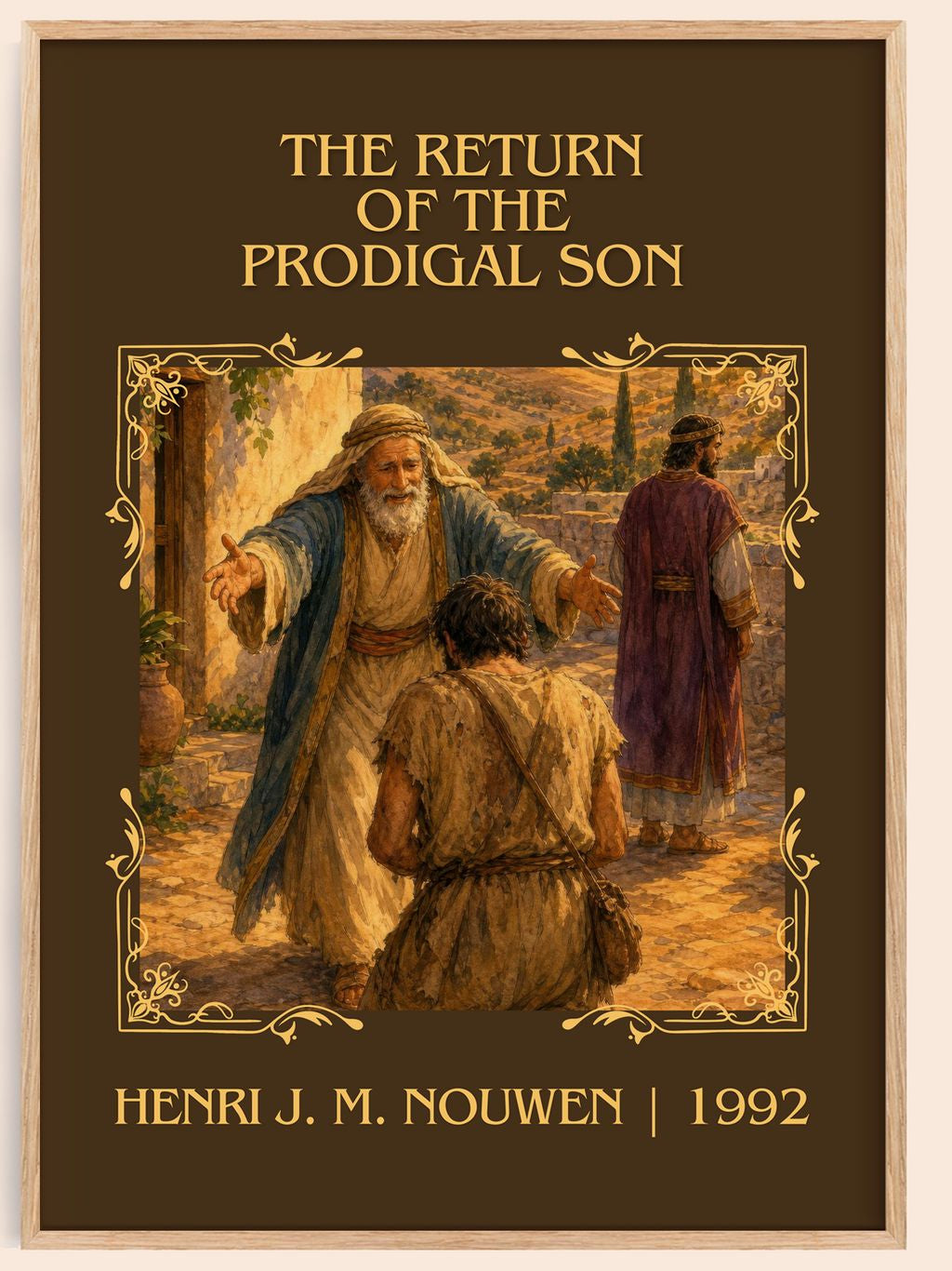 Return of the Prodigal Son Classic Book Art Print by H. Nouwen – book poster