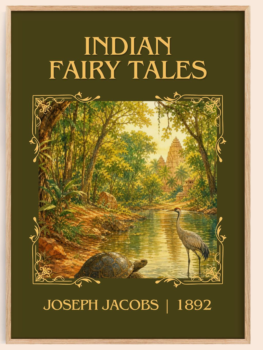 Indian Fairy Tales Classic Book Art Print by Joseph Jacobs – book poster