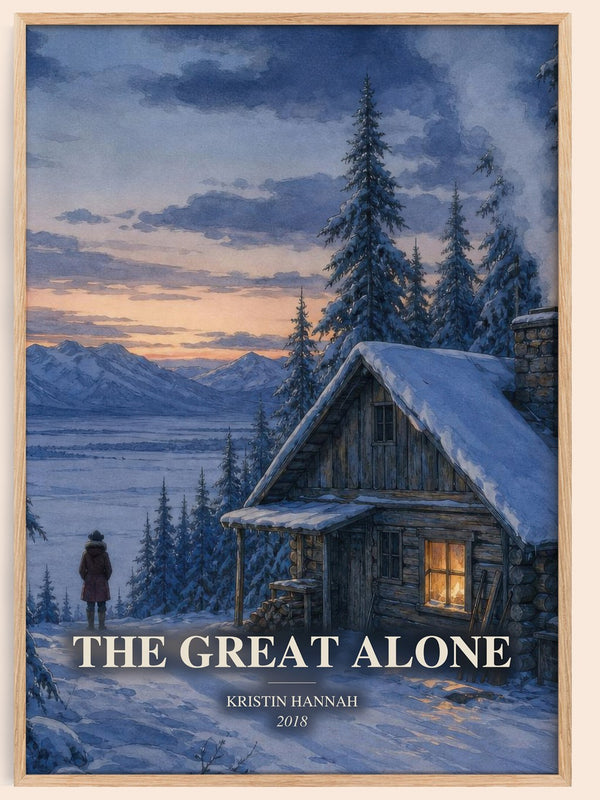 The Great Alone watercolour book poster by Kristin Hannah – framed literary art print