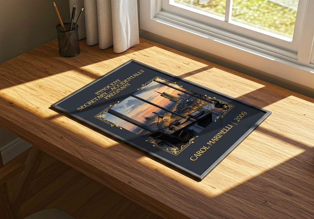 Innocent Secretary...Accidentally Pregnant Classic Book Art Print by Carol Marinelli – print on a sunlit desk