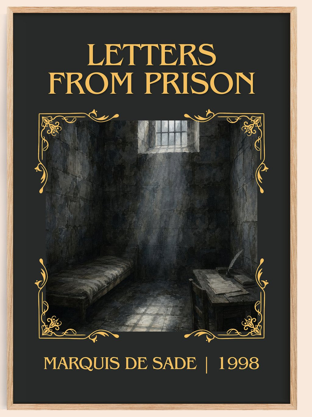 Letters from prison Classic Book Art Print by Marquis de Sade – book poster