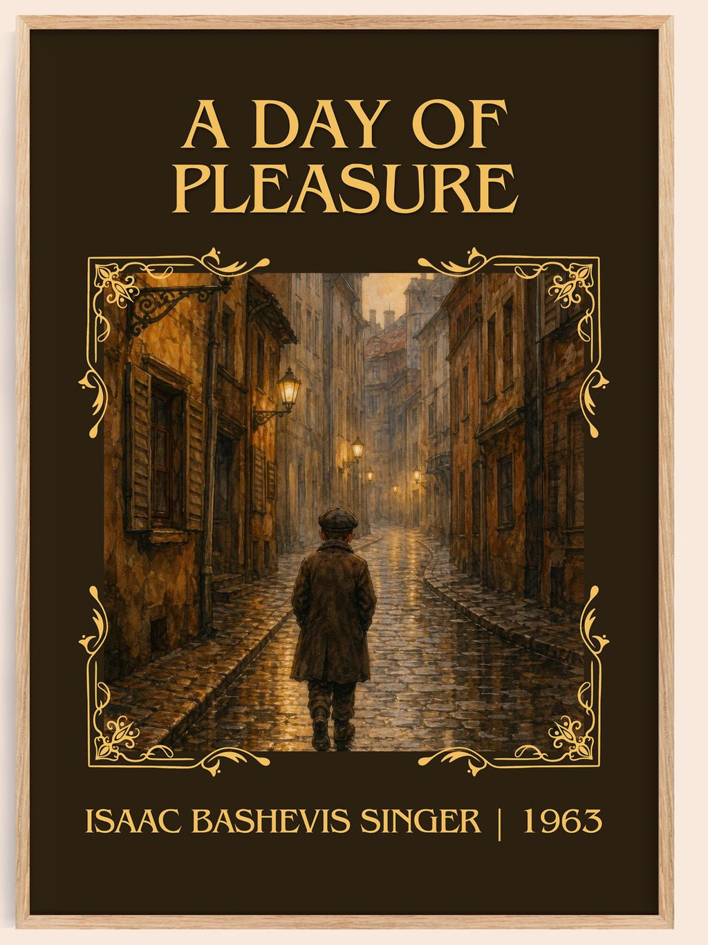 A day of pleasure Classic Book Art Print by Isaac Bashevis Singer – book poster