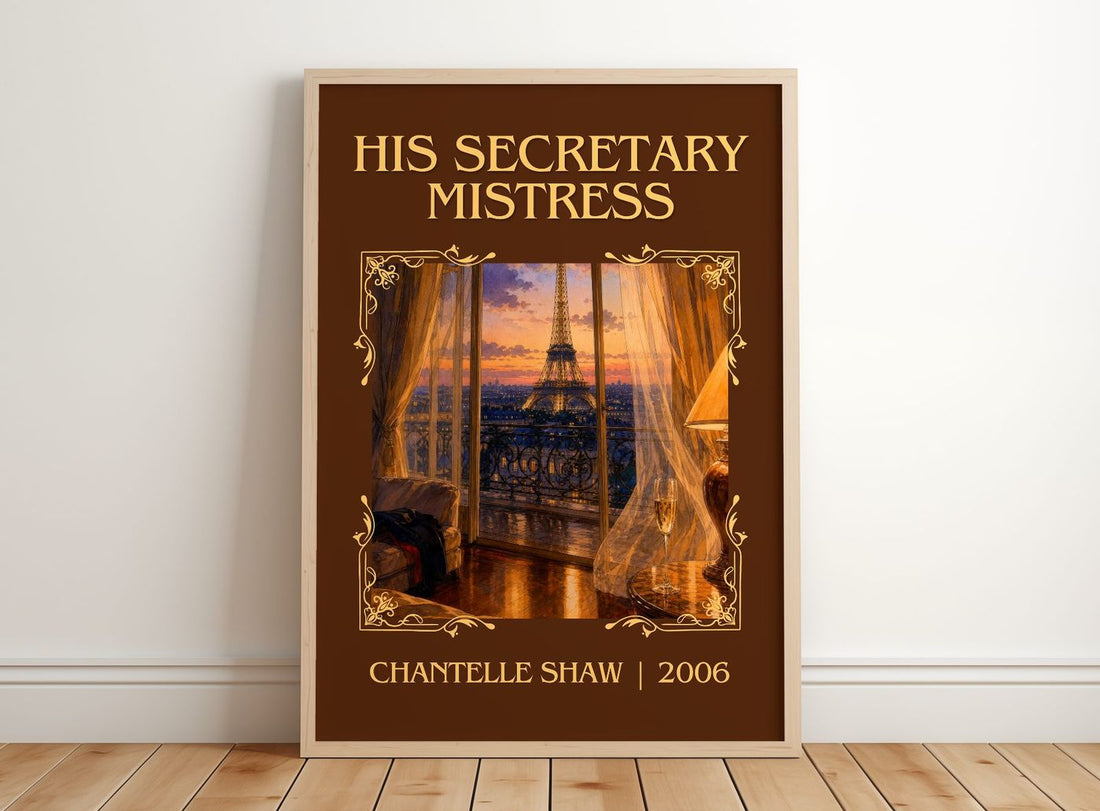 His Secretary Mistress Classic Book Art Print by Chantelle Shaw – framed print leaning on a wooden floor