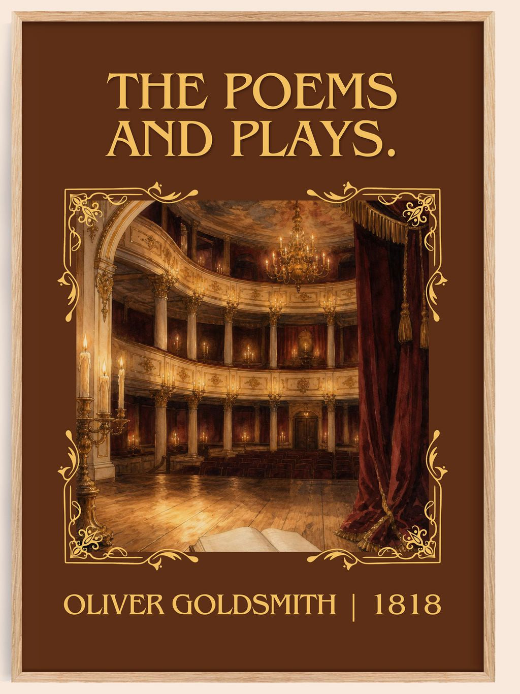 The poems and plays. Classic Book Art Print by Oliver Goldsmith – book poster