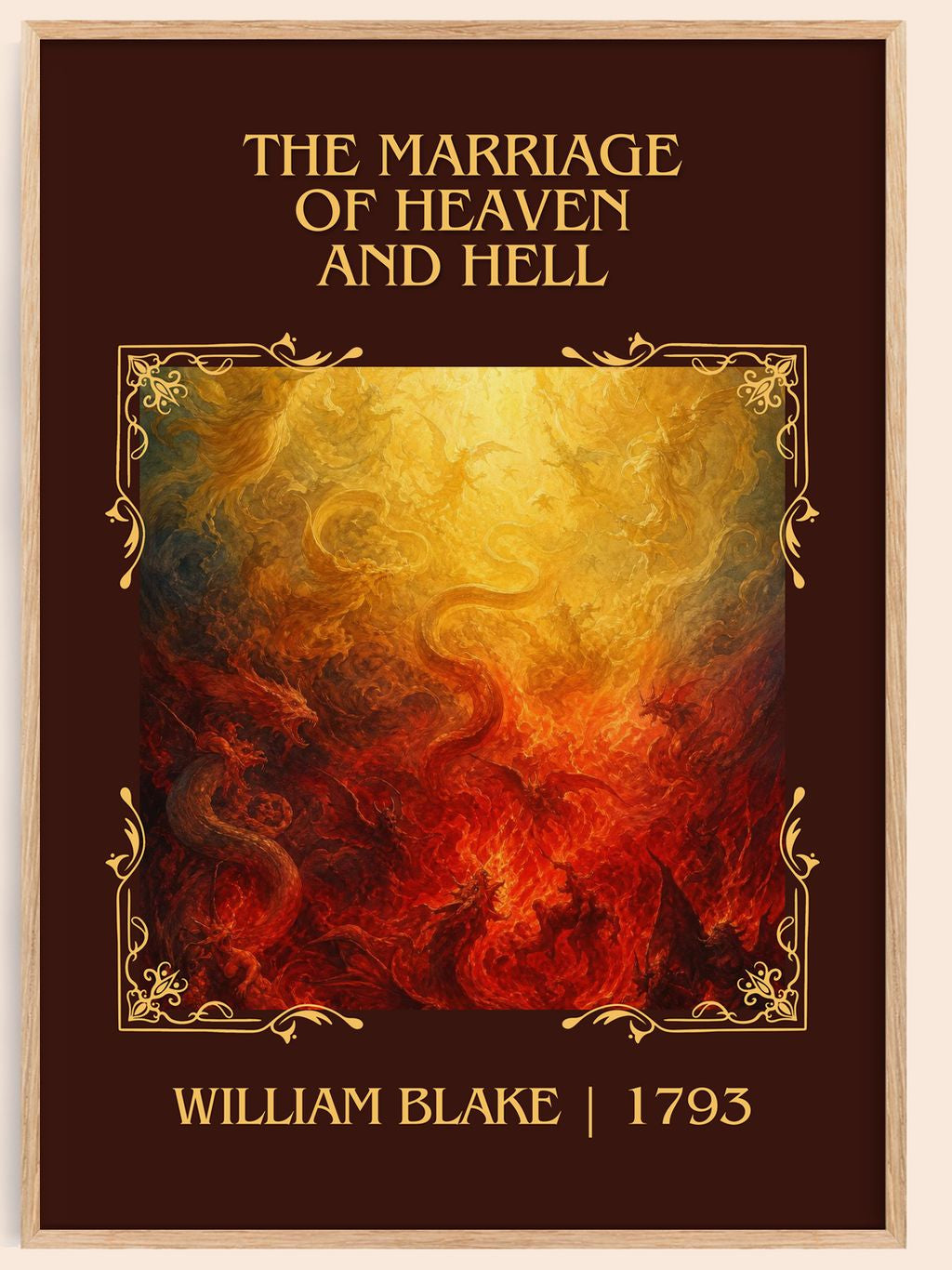 marriage of Heaven and Hell Classic Book Art Print by William Blake – book poster