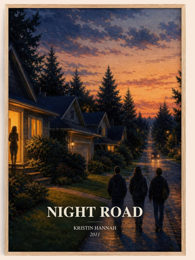 Night Road Book Watercolour Illustration by Kristin Hannah