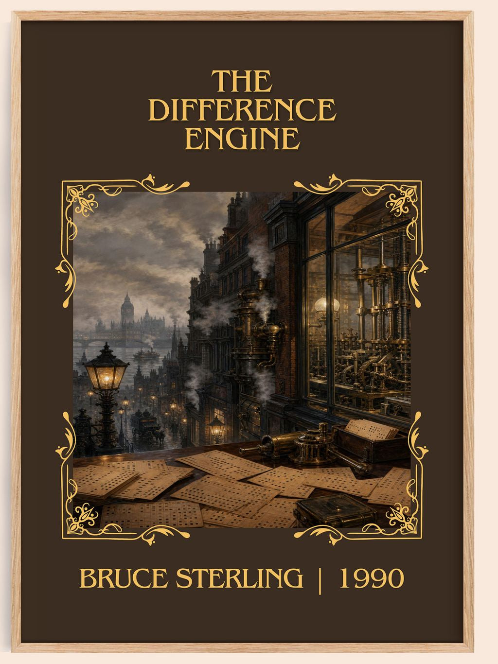 The Difference Engine Classic Book Art Print by Bruce Sterling – book poster