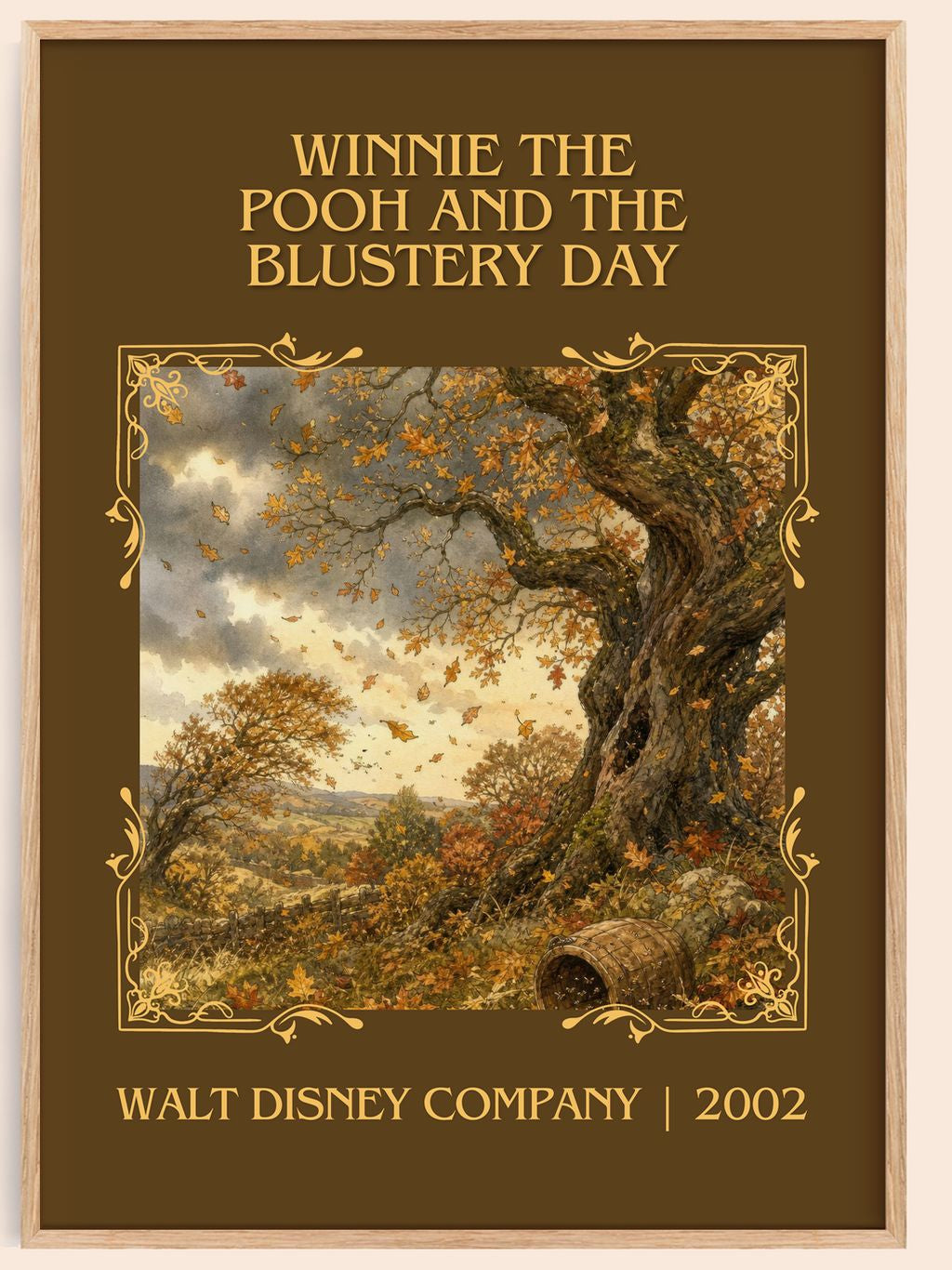 Winnie the Pooh and the Blustery Day Classic Book Art Print by Walt Disney Company – book poster