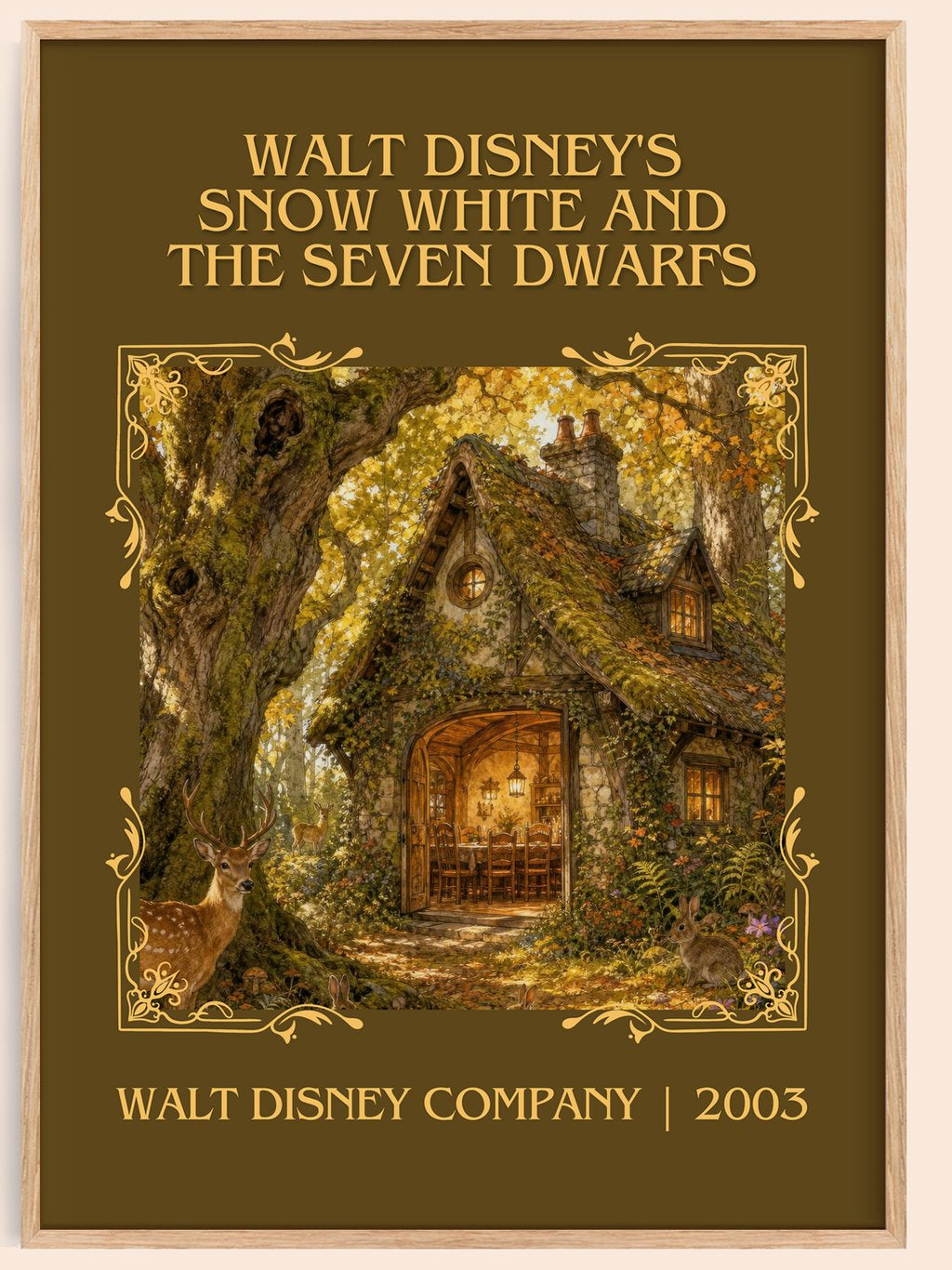 Walt Disney's Snow White and the seven dwarfs Classic Book Art Print by Walt Disney Company – book poster