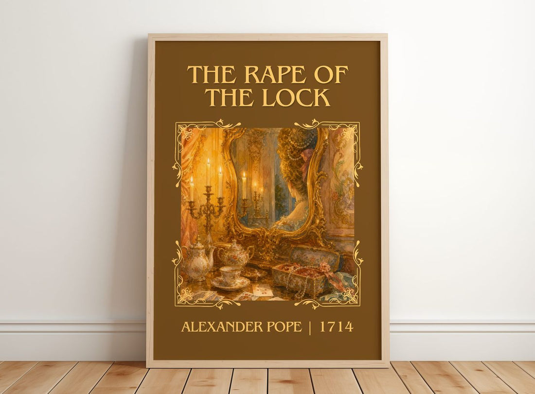The Rape of the Lock Classic Book Art Print by Alexander Pope – framed print leaning on a wooden floor