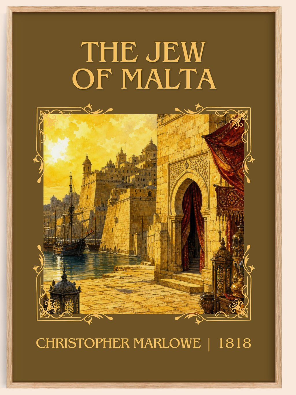 The Jew of Malta Classic Book Art Print by Christopher Marlowe – book poster