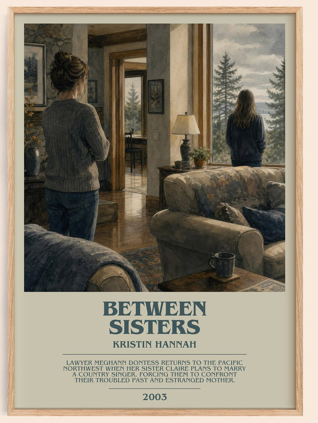 Between Sisters Bookish Wall Art by Kristin Hannah