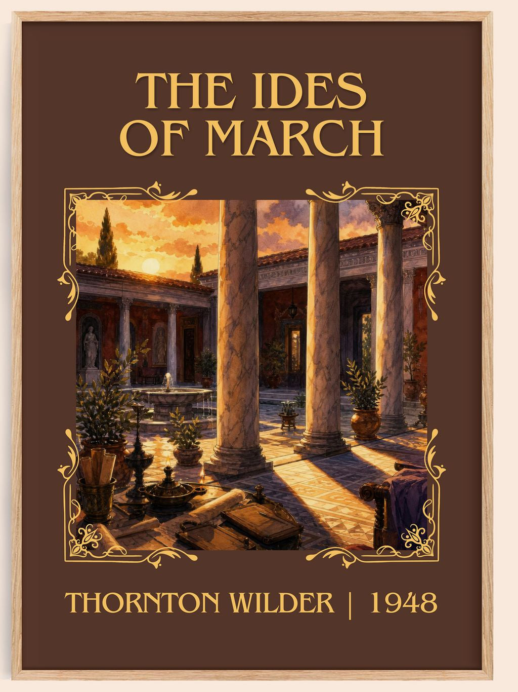 The Ides of March Classic Book Art Print by Thornton Wilder – book poster