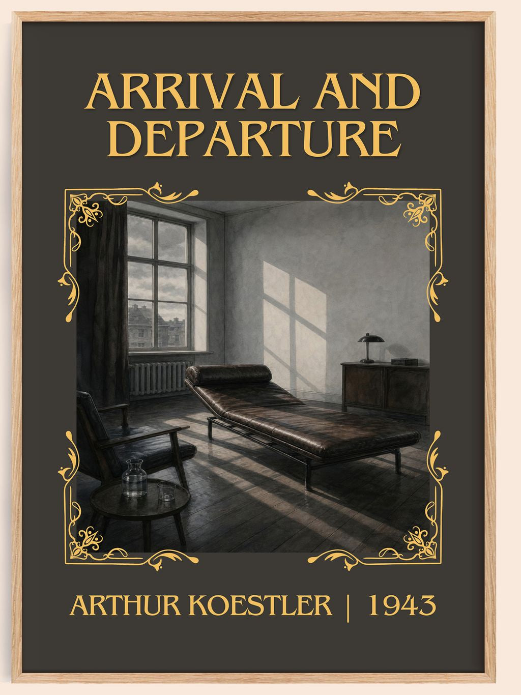 Arrival and Departure Classic Book Art Print by Arthur Koestler – book poster
