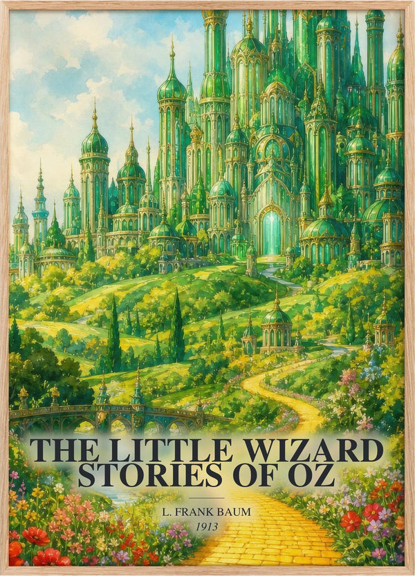 Little Wizard Stories Of Oz Book Watercolour Illustration by L. Baum