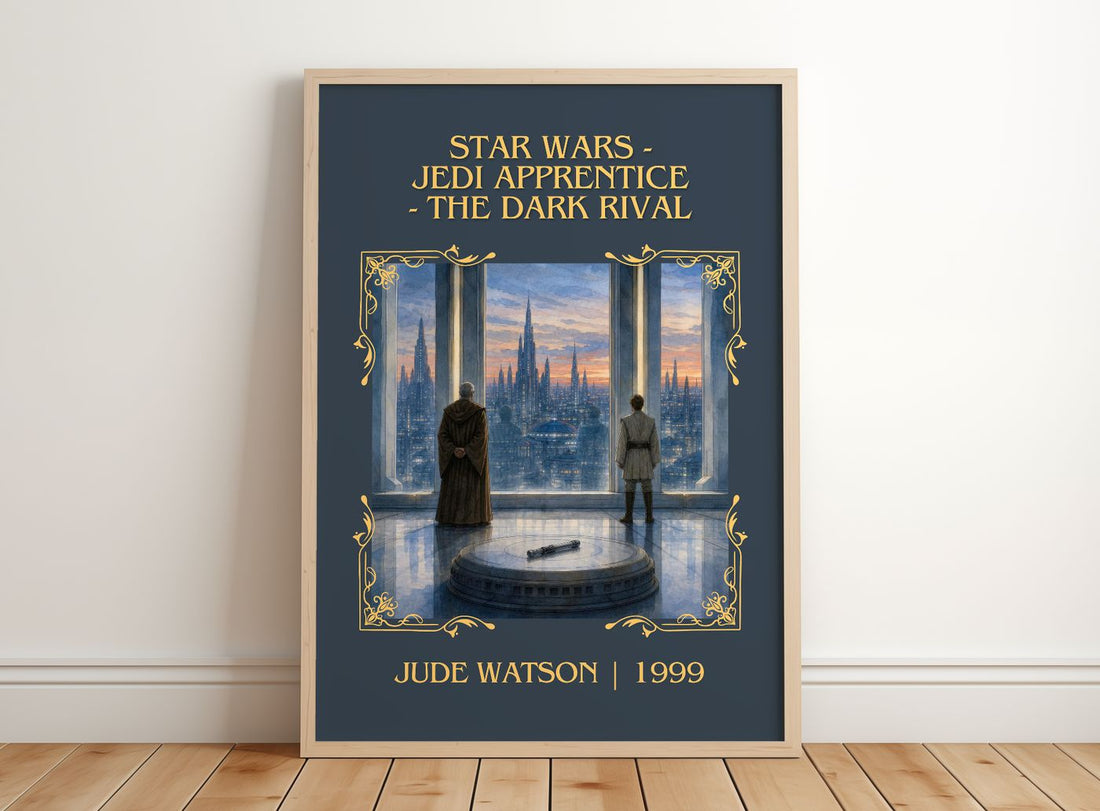 Star Wars – framed print leaning on a wooden floor