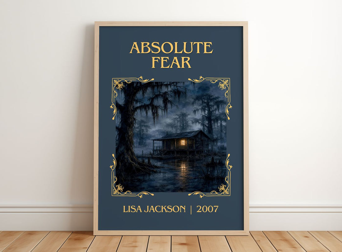 Absolute Fear Classic Book Art Print by Lisa Jackson – framed print leaning on a wooden floor