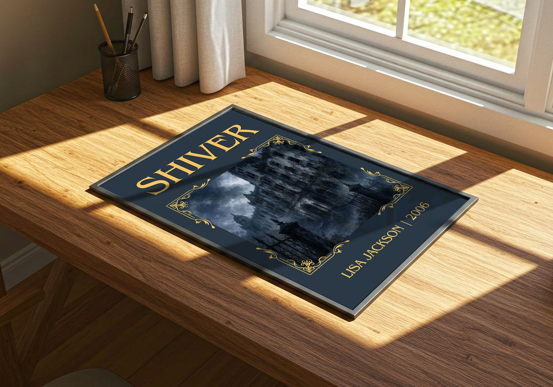 Shiver Classic Book Art Print by Lisa Jackson – print on a sunlit desk