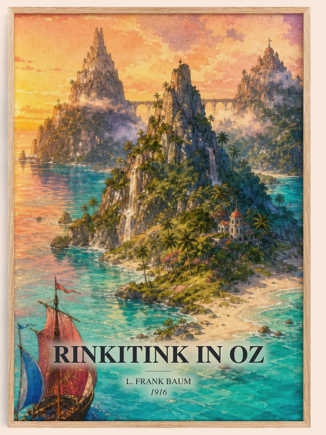 Rinkitink In Oz Book Watercolour Illustration by L. Frank Baum