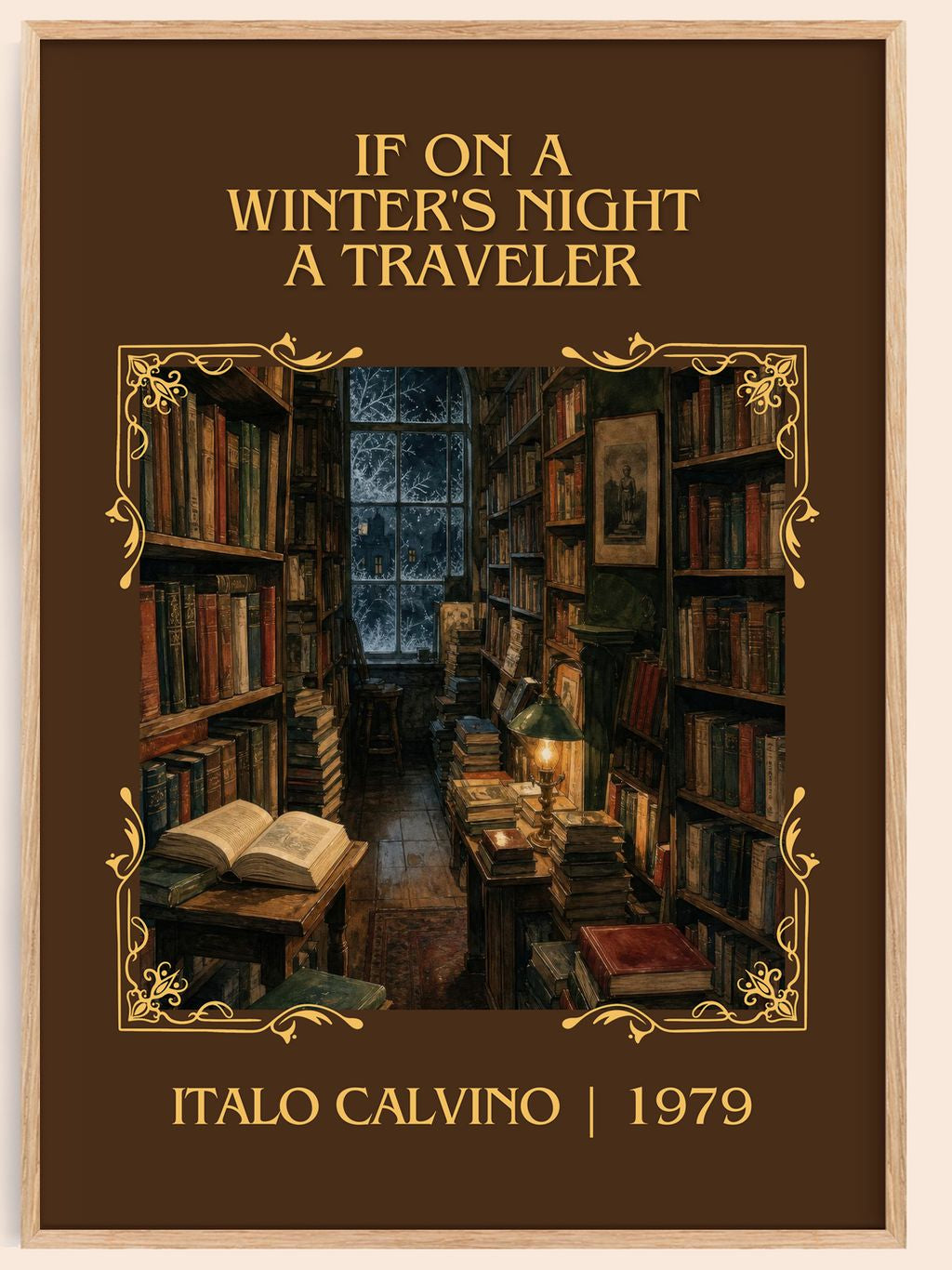 If on a Winter's Night a Traveler Classic Book Art Print by I. Calvino – book poster