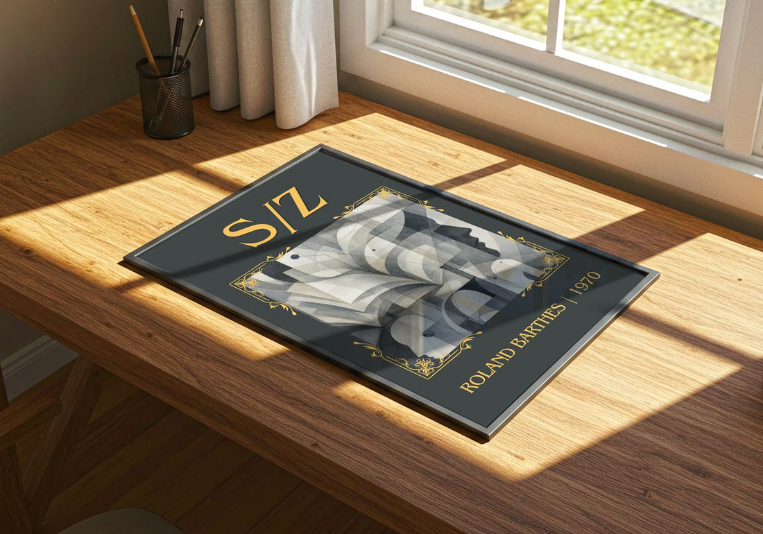 S/Z Classic Book Art Print by Roland Barthes – print on a sunlit desk