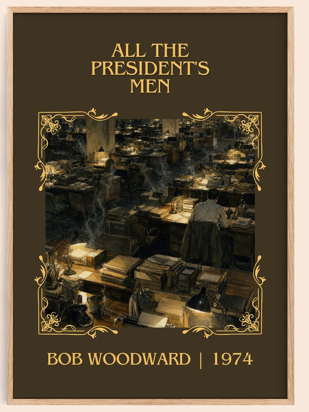 All the President's Men Classic Book Art Print by Bob Woodward – book poster