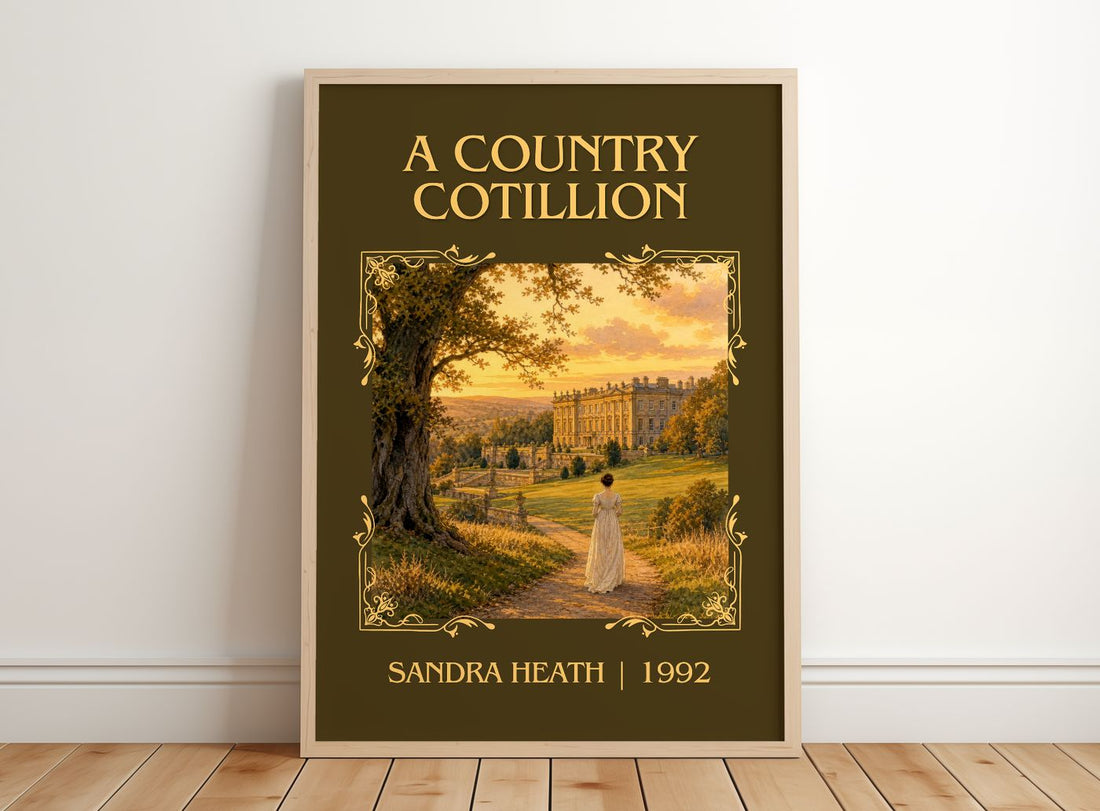 A Country Cotillion Classic Book Art Print by Sandra Heath – framed print leaning on a wooden floor